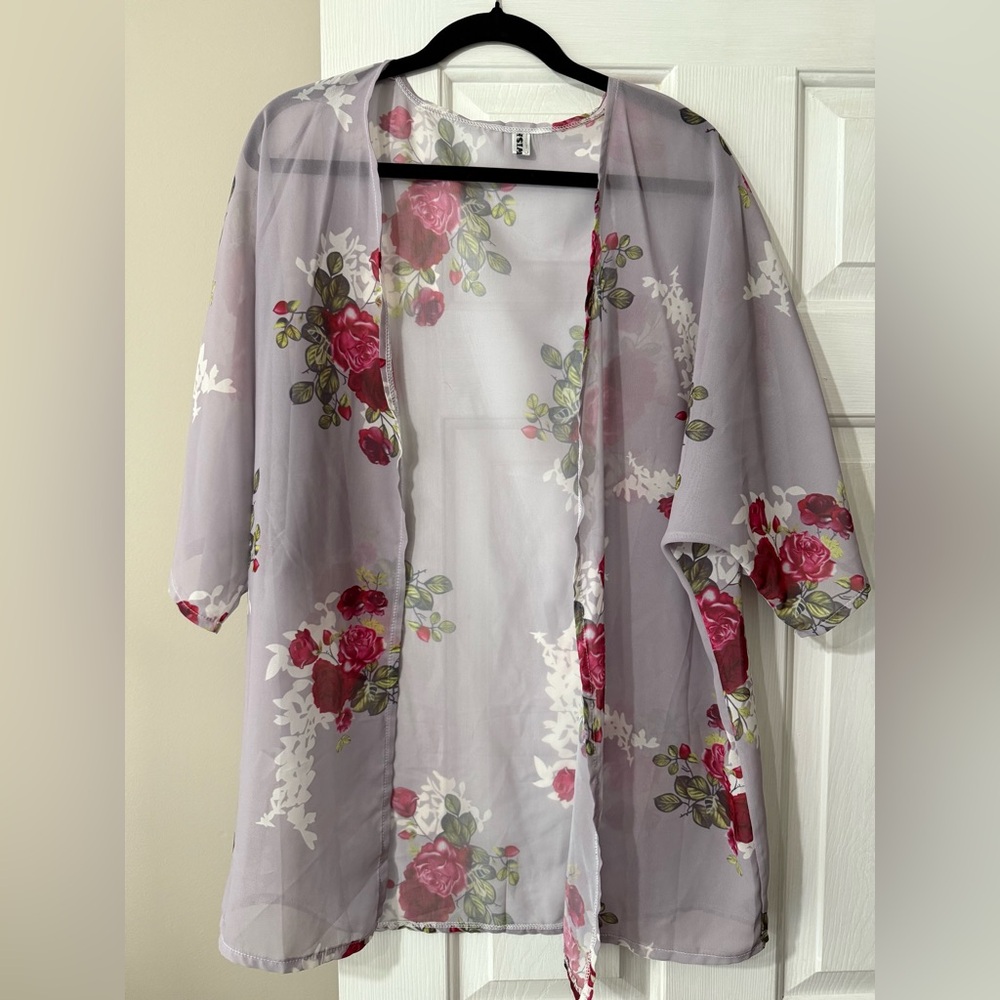 Floral Sheer Kimono Cardigan